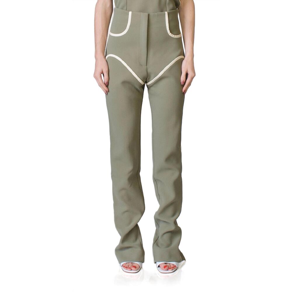 NEW PARIS GEORGIA cowboy stovepipe pants in khaki & cream